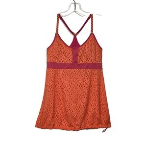 Moving Comfort Orange Mesh‎ Athletic Tank Dress Tunic Drawstring Waist M
